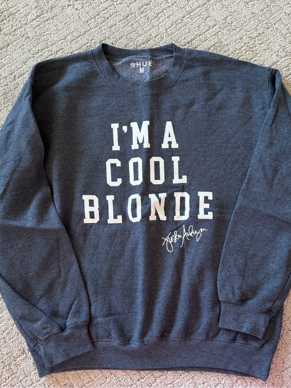 Grey Graphic Crewneck Sweatshirt - "I'm A Cool Blonde"